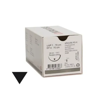 Farm & Veterinary: Veterinary PD-X Suture. No:1. 70 cm. 36 mm 1/2 Keskin with Needle. 18/pk
