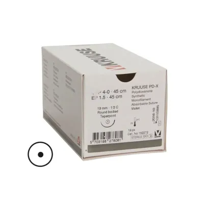 Ferma və Baytarlıq: Baytarlıq PD-X İplik. No:4/0. 45 cm. 19 mm 1/2 Yuvarlak iynəli. 18/pk