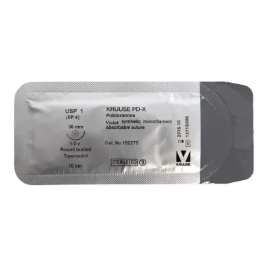 Veteriner PD-X İplik. No:1. 70 cm. 36 mm 1/2 Yuvarlak İynəli. 18/pk – KRUUSE
