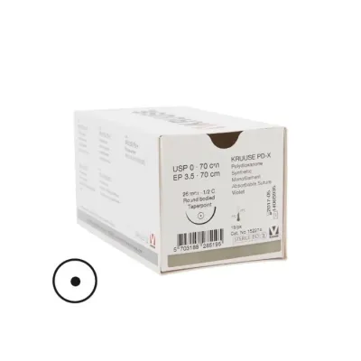 Farm & Veterinary: Veterinary PD-X Suture. No:0. 70 cm. 26 mm 1/2 Yuvarlak with Needle. 18/pk