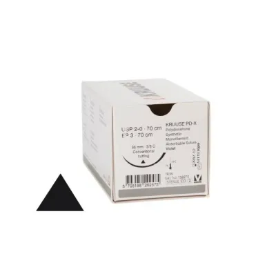 Farm & Veterinary: Veterinary PD-X Suture. No:2/0. 70 cm. 36 mm 3/8 Keskin with Needle. 18/pk