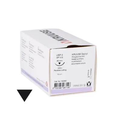 Farm & Veterinary: Veterinary Sacryl Suture. No:0. 70 cm. 30 mm 3/8 Keskin with Needle. 18/pk