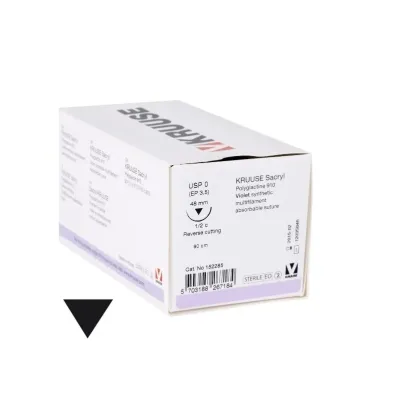 Farm & Veterinary: Veterinary Sacryl Suture. No:0. 90 cm. 48 mm 1/2 Keskin with Needle. 18/pk