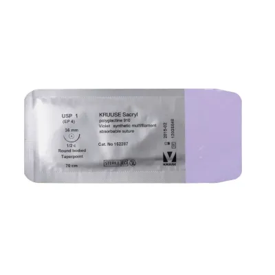 Veteriner Sacryl İplik. No:1. 70 cm. 36 mm 1/2 Yuvarlak İynəli. 18/pk – KRUUSE