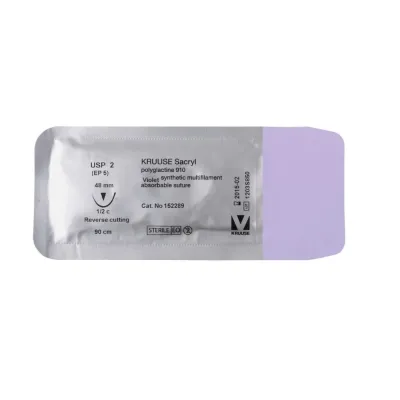 Veteriner Sacryl İplik. No:2. 90 cm. 48 mm 1/2 Keskin İynəli. 18/pk – KRUUSE