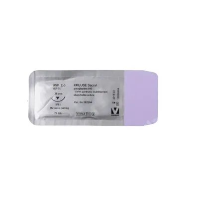 Farm & Veterinary: Veterinary Sacryl Suture. No:2/0. 70 cm. 30 mm 3/8 Keskin with Needle. 18/pk