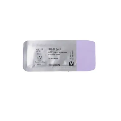 Veteriner Sacryl İplik. No:2/0. 70 cm. 36 mm 1/2 Keskin İynəli. 18/pk – KRUUSE