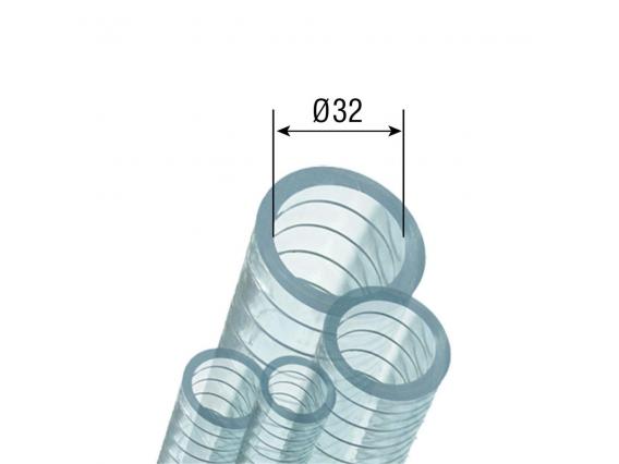 Çelik Telli Şeffaf Spiral Hortum (Ø32 mm)
