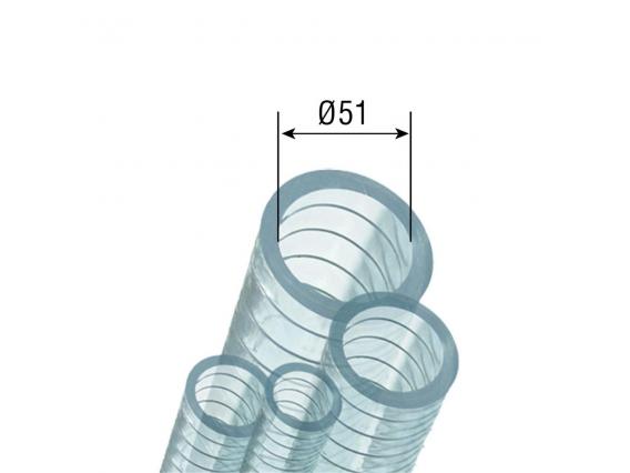 Çelik Telli Şeffaf Spiral Hortum (Ø51 mm)