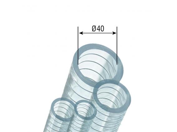 Çelik Telli Şeffaf Spiral Hortum (Ø40 mm)