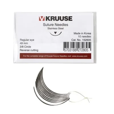 Sütür İğnesi Regular Eye 3/8 Keskin 49 mm 10/pk – KRUUSE
