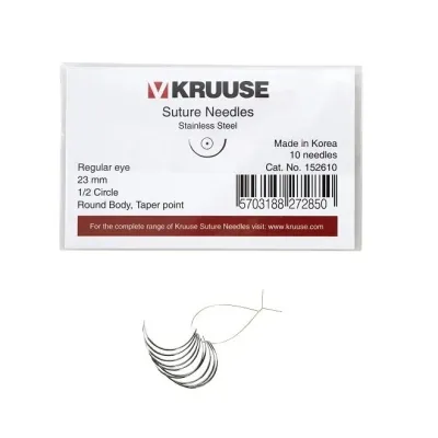 Kruuse-Vet Sütür İğnesi. Regular Eye. 1/2. Yuvarlak. 23 mm. 10/pk