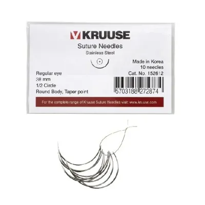 Sütür İğnesi Regular Eye 1/2 Yuvarlak 38 mm 10/pk – KRUUSE