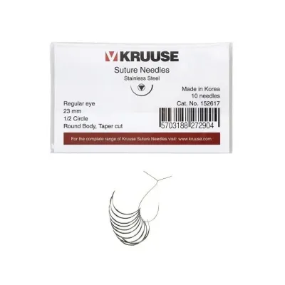 Kruuse-Vet Sütür İğnesi. Regular Eye. 1/2. Yuvarlak. 23 mm. 10/pk