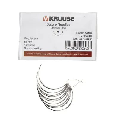 Tikiş İynəsi Adi Göz 1/2 Kəskin 69 mm 10/pk – KRUUSE