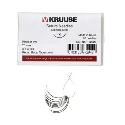 Tikiş İynəsi Adi Göz 3/8 Dəyirmi 28 mm 10/paket – KRUUSE