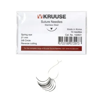 Farm & Veterinary: Sutur Needle Spring Eye 3/8 Keskin 21 mm 10/pk