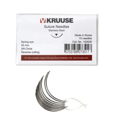 Farm & Veterinary: Sutur Needle Spring Eye 3/8 Keskin 45 mm 10/pk