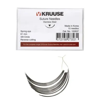 Farm & Veterinary: Sutur Needle Spring Eye 3/8 Keskin 61 mm 10/pk