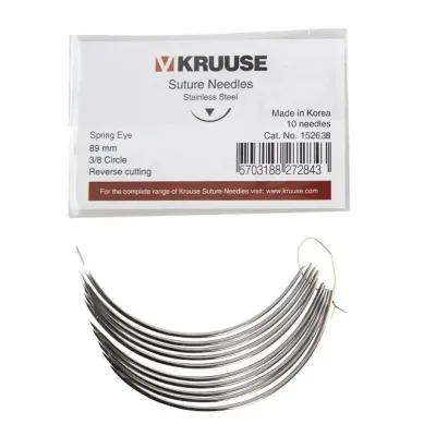 Farm & Veterinary: Sutur Needle Spring Eye 3/8 Keskin 89 mm 10/pk