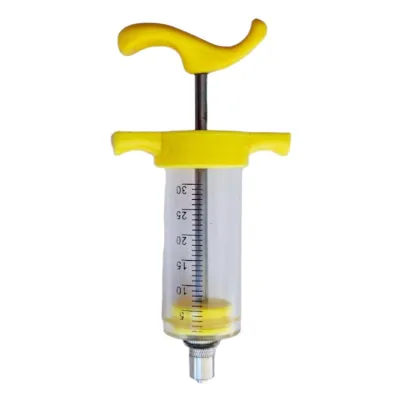30 cc reusable mica syringe, veterinary equipment.