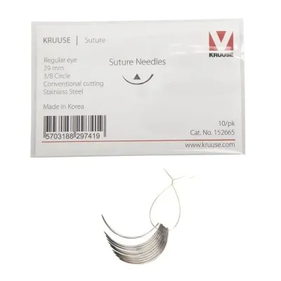 Kruuse-Vet Sütür İğnesi. Regular Eye. 3/8. Keskin. 29 mm. 10/pk