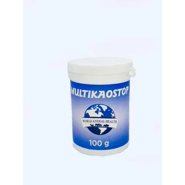 Multikaostop diarrhea stopper for calves, lambs, and kids, digestive system supplement.