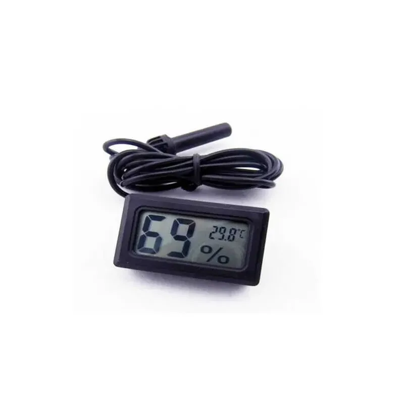 Thermometer - Hygrometer Digital With probe Incubator type Black (Measures humidity and temperature)