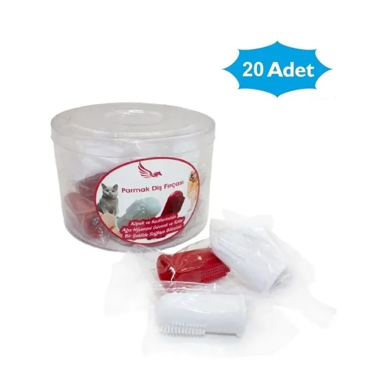 Kedi Köpek Parmak Diş Fırçası. 20'li Paket