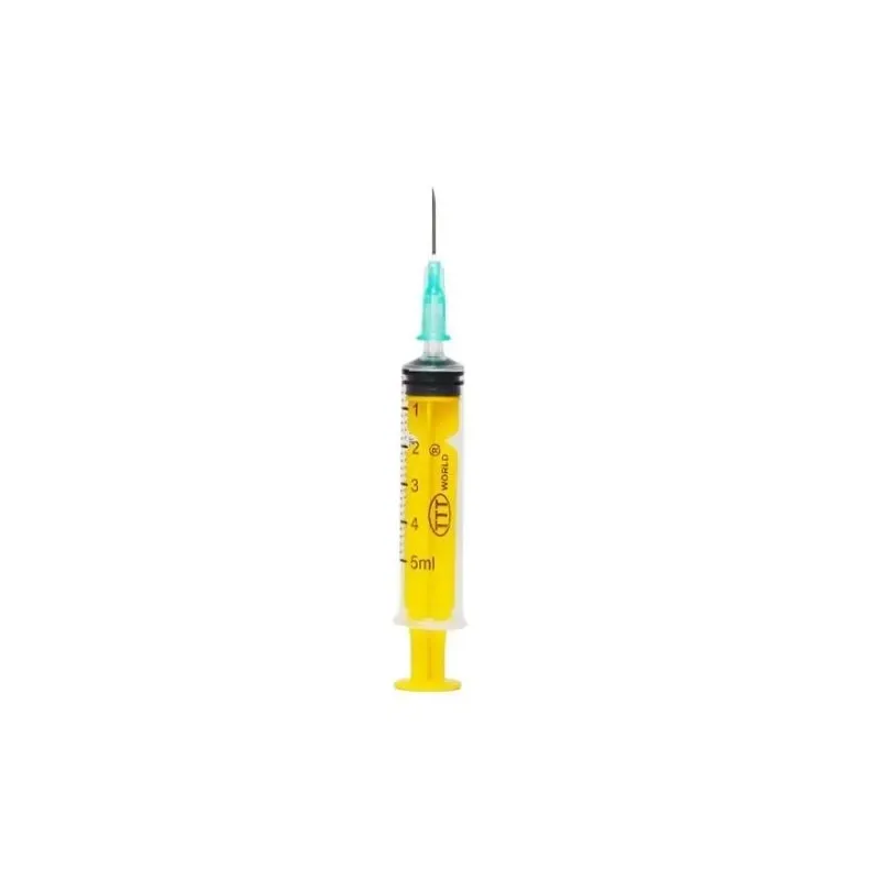 TTT Plastik Şpris. 5 ml. Möhürlənmiş. 21 q Yaşıl Qısa İynə.