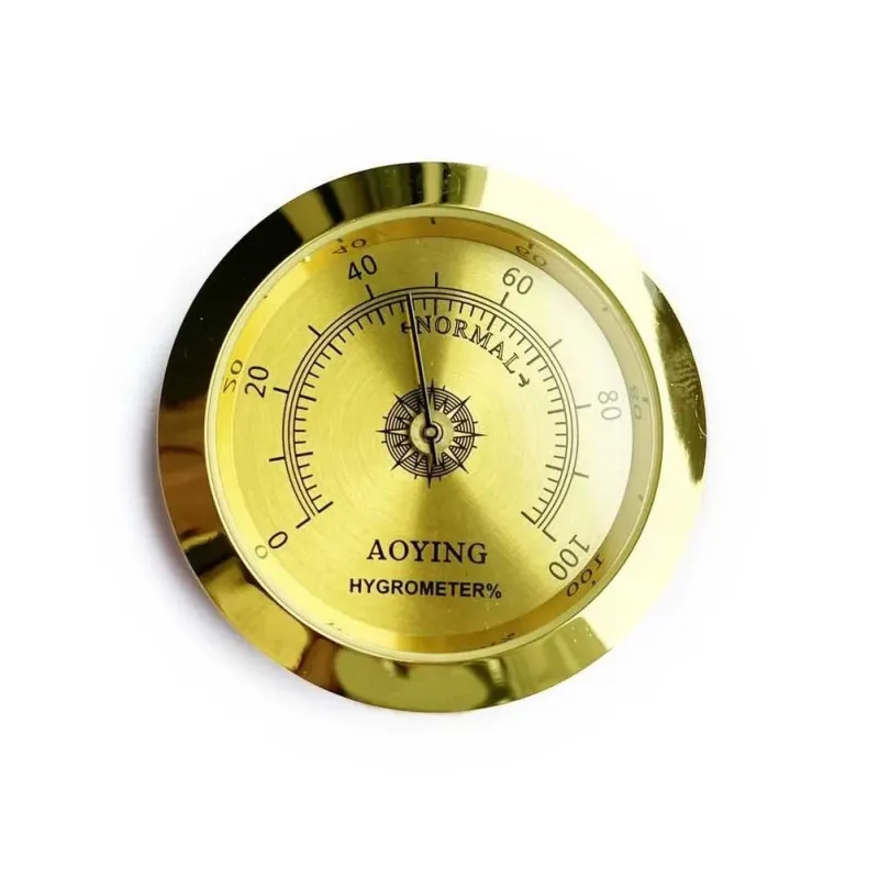 Hygrometer (Moisture Meter) Analogue Metal Frame yellow 50mm