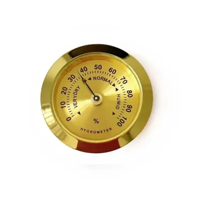 Ferma və Baytarlıq: Nem Ölçer Higrometre. Analog. Metal Çerçeve. Sarı. 37 mm