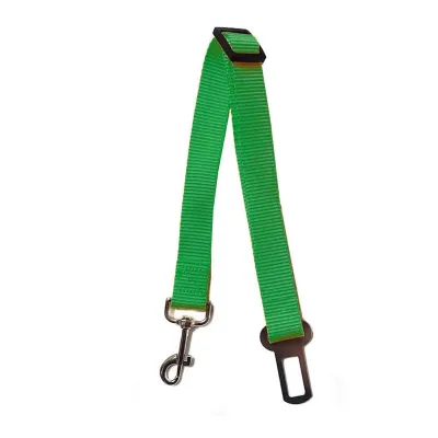 Cat and dog safety harness, green pet travel equipment.