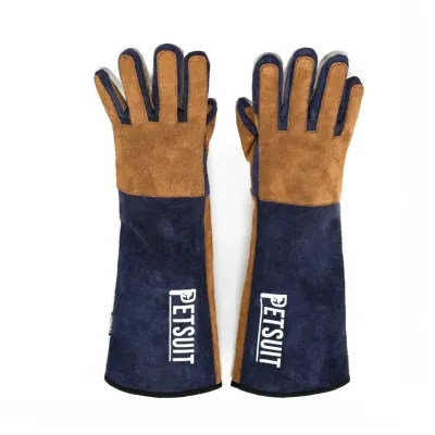 Farm & Veterinary: Cat Tutma Glove. 50 cm. Dis Gecirmez ( Lacivert / Taba )