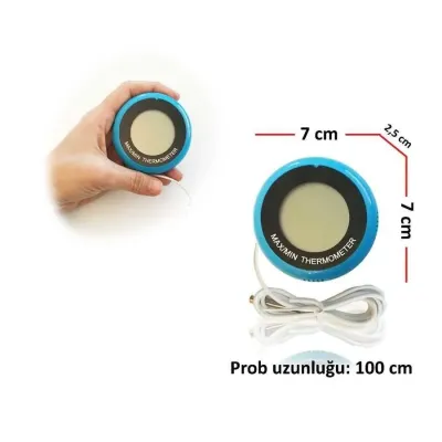 Termometre. Min. Max. Dijital. Problu. Mavi