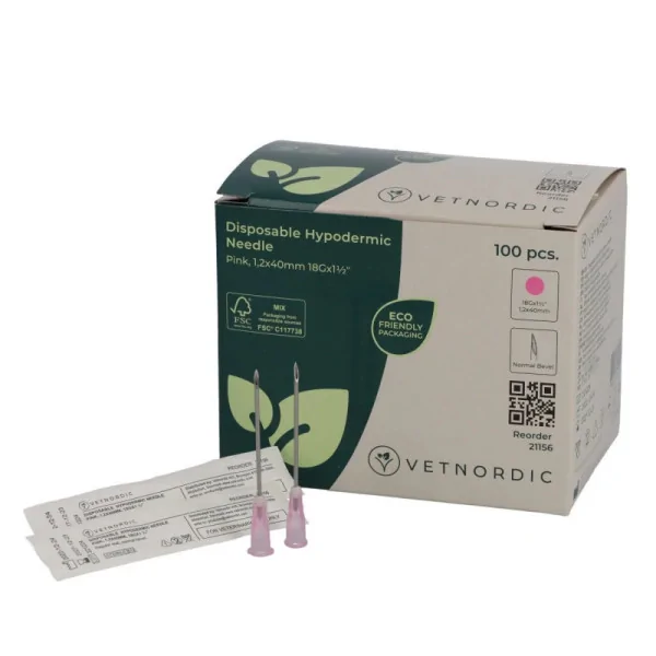 Enjektör İğnesi (18G x 1½) 1,2x40 mm (100 Adet) Pembe