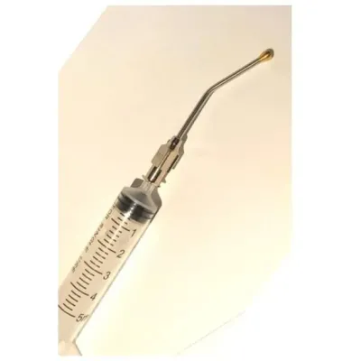 Kuş Besleme Enjektörü. Plastik. 5 ml + 14G Çelik Kanül. Eğri