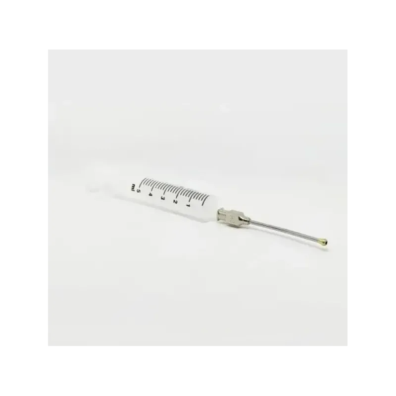 Quş yemləmə şprisi. Plastik. 5 ml + 14 q Polad Kanül. Düz.
