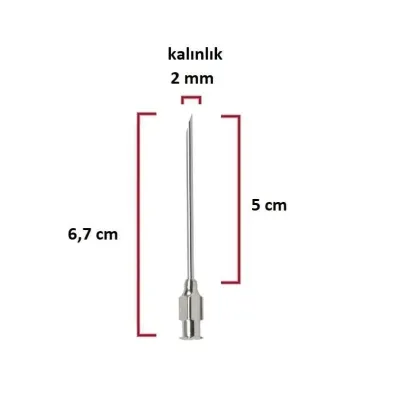 Polad Şpris İynəsi (14Gx2) 2 mm diametr 5 sm uzunluqda – KRUUSE