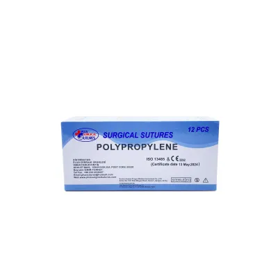 Emilemeyen POLYPROPYLENE iplik USP 0 40 MM keskin 3/8 75 CM 12'li paket veteriner cerrahi dikiş ipliği kutusu