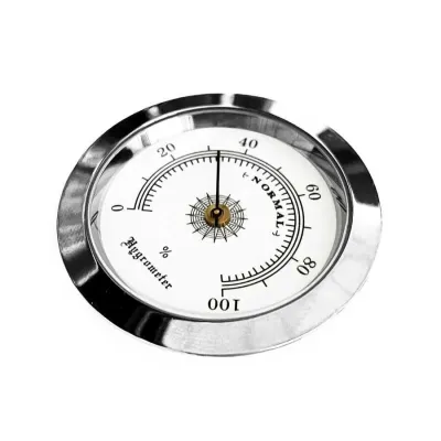 Nem Ölçer Higrometre. Analog. Metal Çerçeve. Gri-Beyaz. 50 mm