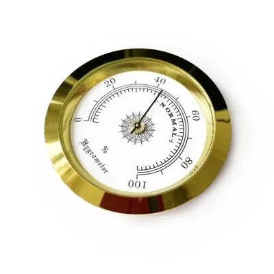 Hiqrometr (Rəhm Ölçən). Analoq. Metal Çərçivə. Sarı-Ağ. 50 mm. – 