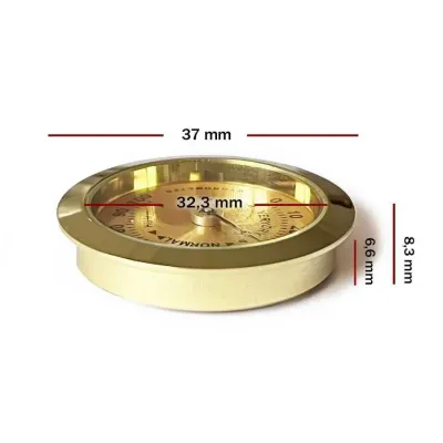 Hiqrometr (Rəmlikölçən). Analoq. Metal çərçivə. Sarı. 37 mm. – 