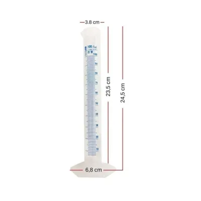 İsolab Plastik Mezür. 100 ml. Mavi Skala