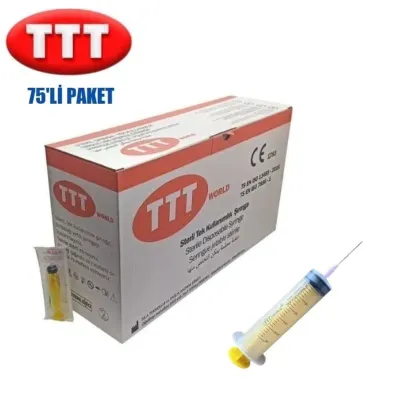 TTT Plastik Şpris. 50 ml. Möhürlü. 18 q Çəhrayı İynə (75 Ədəd) – 