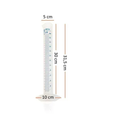 İsolab Plastik Mezür. 250 ml. Mavi Skala