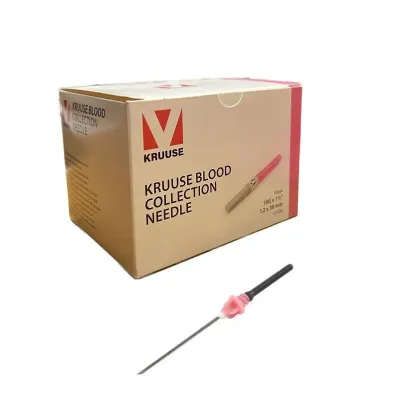 Kruuse Kan Alma İğnesi. 1.2x38 mm (18G x 1½) Pembe (100 Adet)