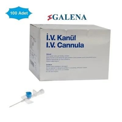 Farm & Veterinary: Galena Veterinary IV Catheter. IV Cannula. 22G (0.9x25 mm) Blue. 100'lu Paket