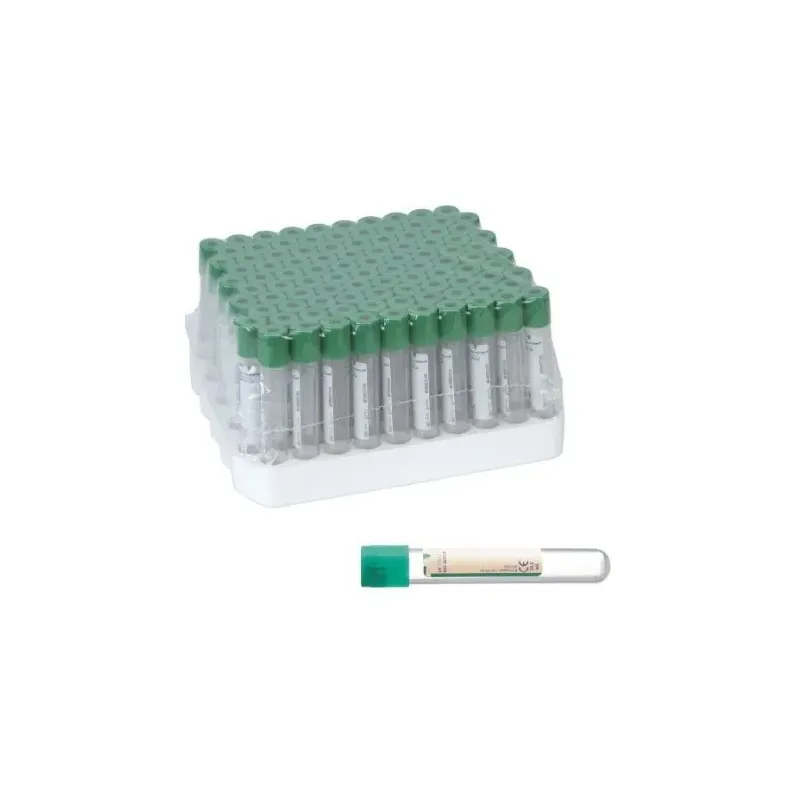 Vakuumversiegelte Tube 9 ml Lithium/Heparin angereichert Grüne Kappe (100 Stück)