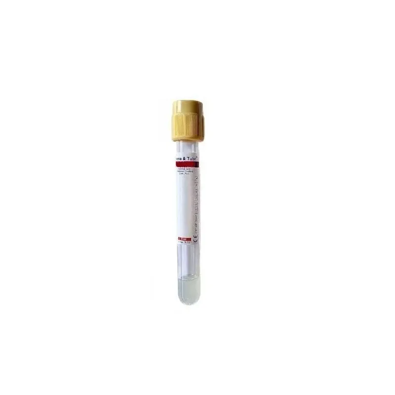 Vakuumversiegelte Tube 5 ml, mit Gel gefüllt, gelber Deckel (1 Stück)